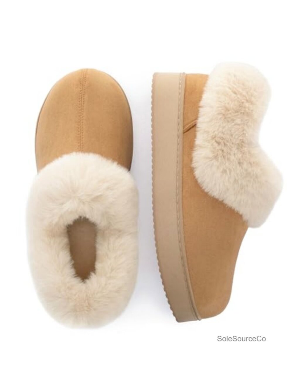 Womens Fuzzy Microsuede Slippers Memory Foam Indoor Outdoor